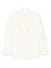 Eleventy Double-breasted Wool Jacket In Neutral
