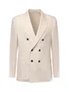 Eleventy Double-breasted Wool Jacket In Neutral
