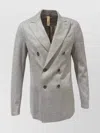 Eleventy Double Breasted Wool Mix Jacket With Patch Pockets In Grey