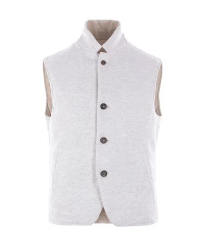 Eleventy Double-faced Cotton Vest In White