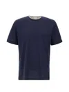 Eleventy Short-sleeve Crew Neck T-shirt In Deep Blue Cotton
