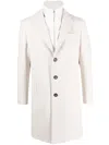 Eleventy Single-breasted Removable-bib Coat In Neutrals