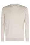 Eleventy Ribbed Sand Sweater With Tipping Detail In White