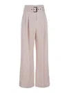 Eleventy Lilac Trousers With Pleats And Waist Belt In Purple