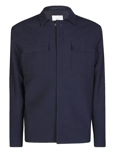 Eleventy Double-pocket Shacket In Blue