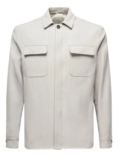 Eleventy Double-pocket Shirt Jacket In Gray
