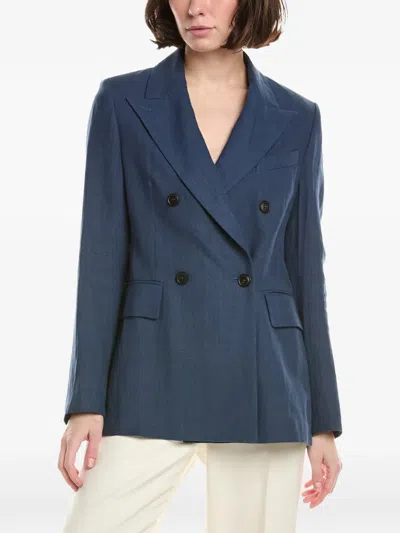 Eleventy Double-breasted Blazer In Blue