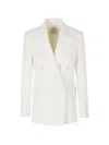 Eleventy Double-breasted Blazer In White
