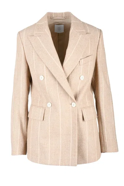 Eleventy Double-breasted Jacket - Beige In Neutral