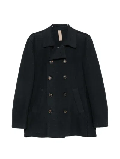 Eleventy Double-breasted Peacoat In Black