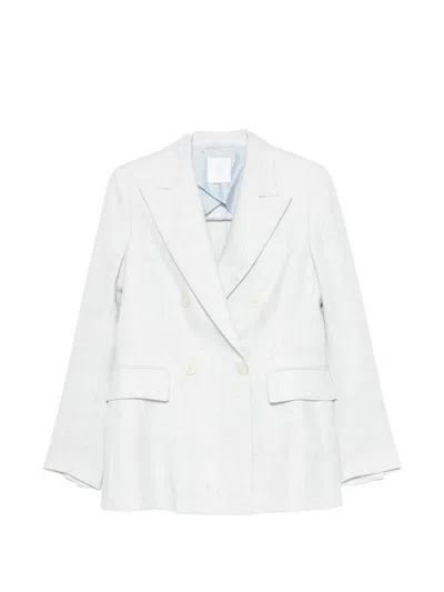 Eleventy Double-breasted Peak-lapel Blazer In White