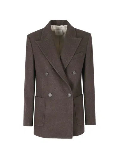 Eleventy Double-breasted Peak-lapels Blazer In Brown