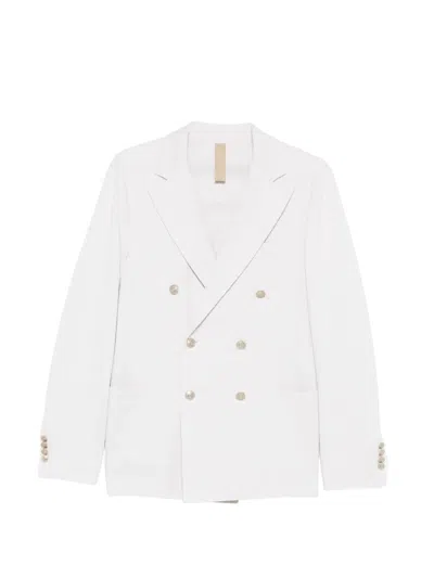 Eleventy Double-breasted Pinstripe Jacket In Gray