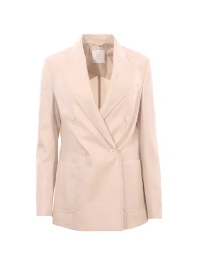 Eleventy Double-breasted Side-pockets Blazer In Neutral
