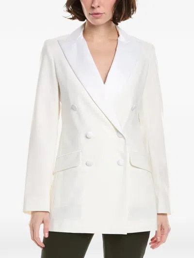 Eleventy Double-breasted Smoking Blazer In White