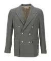 Eleventy Double-breasted Suit Jacket In Gray