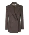 Eleventy Moro Double-breasted Peak Lapel Patch Pockets Wool Blazer In Animal Print
