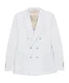 Eleventy Double-breasted Suit Jacket In White