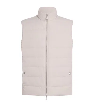 Eleventy Down Cotton-nylon Gilet In Pink