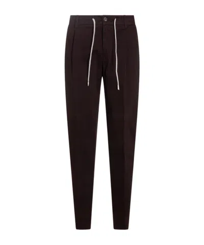 Eleventy Drawstring Belt Casual Pants In Brown