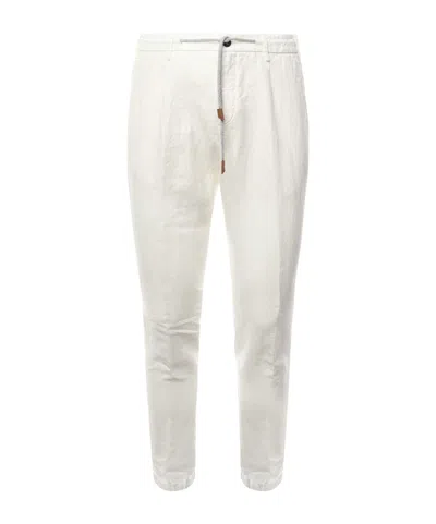 Eleventy Drawstring Casual Pants In White