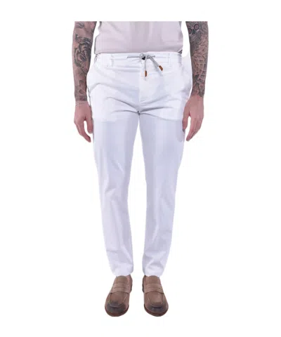 Eleventy Drawstring Casual Pants In White