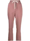 Eleventy Drawstring Chambray Trousers In Pink