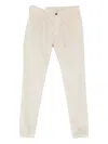 Eleventy Drawstring Corduroy Trousers In White