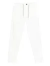 Eleventy Drawstring Cotton-blend Straight-leg Trousers In White