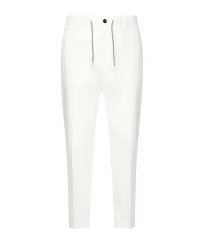 ELEVENTY DRAWSTRING COTTON-BLEND STRAIGHT-LEG TROUSERS