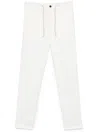 Eleventy Drawstring Cotton Trousers In White