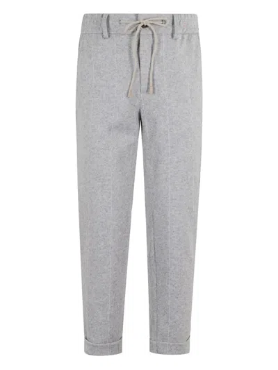 Eleventy Drawstring-cuffed Trousers In Gray