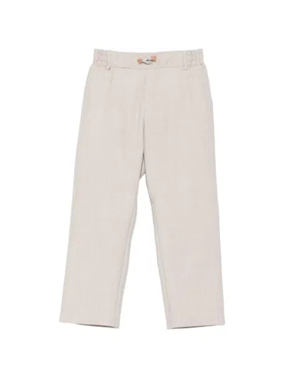 Eleventy Kids' Drawstring Elasticated-waist Trousers In Metallic