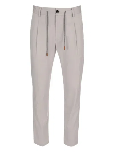 Eleventy Drawstring-fastening Pleated Trousers In Neutral