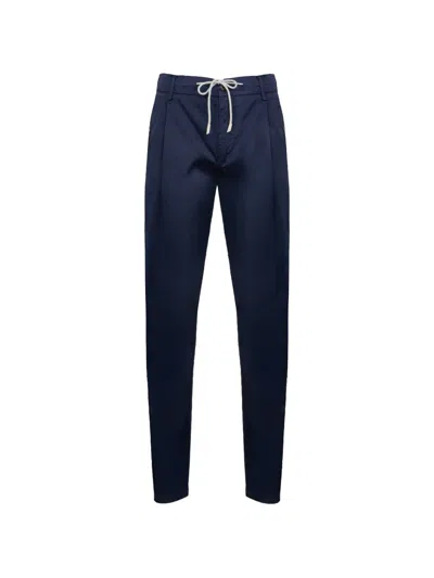 Eleventy Drawstring-fastening Trousers In Blue