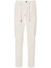 Eleventy Drawstring-waist Tapered Trousers In White