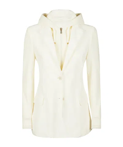 Eleventy Drawstring Hooded Casual Jacket In Neutral