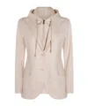 Eleventy Drawstring Hooded Casual Jacket In Neutral
