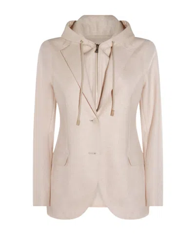 Eleventy Drawstring Hooded Casual Jacket In Neutral