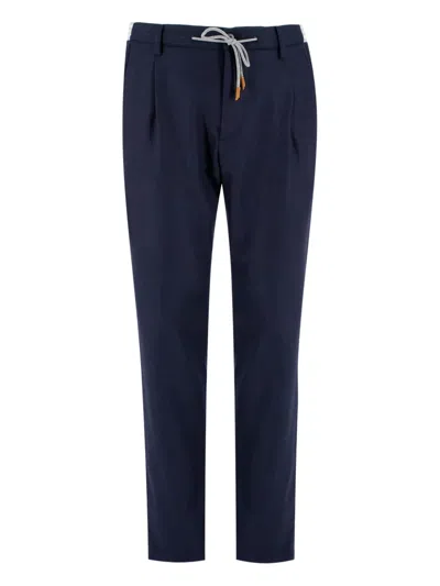 Eleventy Drawstring Jogger Trousers In Blue