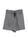 Eleventy Drawstring Linen Shorts In Gray