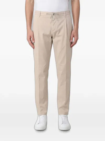 Eleventy Drawstring Pleated Chinos In Neutral