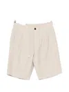 Eleventy Drawstring Pleated-front Shorts In Neutral
