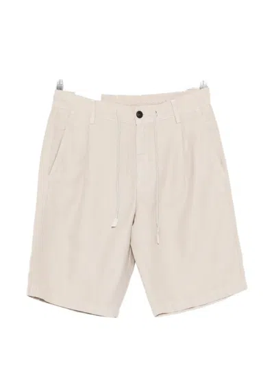 Eleventy Drawstring Pleated Shorts In Neutral