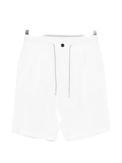 Eleventy Drawstring Pleated Shorts In White
