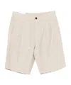 Eleventy Drawstring Pleated-front Shorts In Neutral