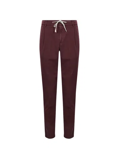 Eleventy Drawstring Pleated Trousers In Purple