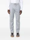Eleventy Drawstring Pleated Trousers In Blue