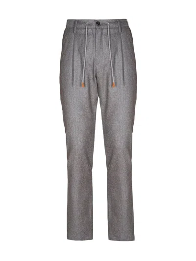 Eleventy Mid-rise Tapered-leg Trousers In Grey