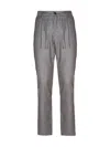 Eleventy Drawstring Pleated Trousers In Grey